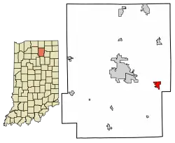 Location of Pierceton in Kosciusko County, Indiana.