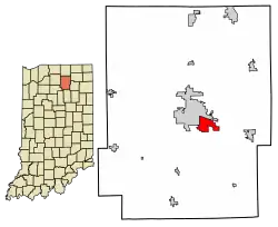 Location of Winona Lake in Kosciusko County, Indiana.
