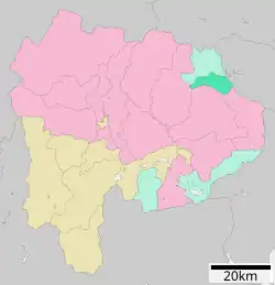 Location of Kosuge in Yamanashi Prefecture