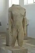 Kouros, Naxian work, torso, circa 550 BC. Found on Delos.