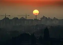 Densely populated city quarters