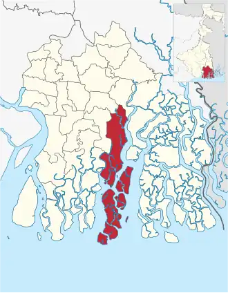 Location of Kultali community development block in South 24 Parganas district
