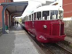 The "Littorina" ALn 56.06, parked at the FCE Misterbianco station.