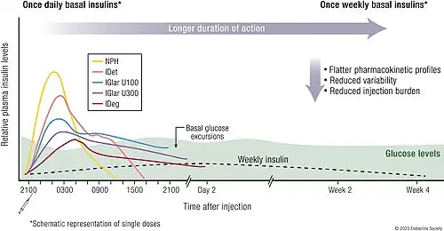 graph showing release lengths of insulin analogues
