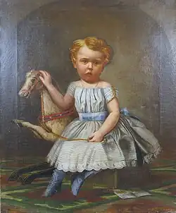 LITTLE GIRL ON ROCKING HORSE - 1872