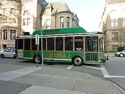 An LRTA trolley-replica bus on route 9