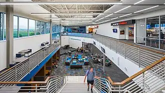 A view from one of the balconies in the Lumen Vitae University Center