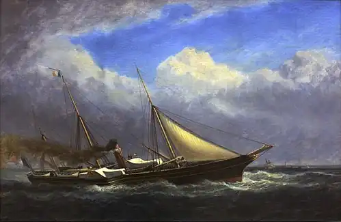 The imperial yacht Aigle (1858–1891), Painting by Adolphe-Hippolyte Couveley