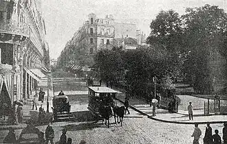 Rue Alsace-Lorraine in Toulouse around 1885 (on the right the square du Capitole)