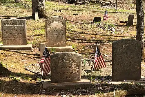 Graves in the cemetery