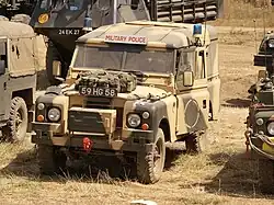 A military police Land Rover of the UK.