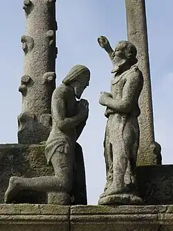 The calvary at Lanrivain-Jesus is baptised