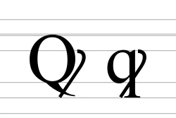 Q with diagonal stroke