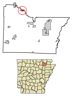 Location in Lawrence County, Arkansas