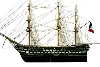 Scale model of Tage on display at the Musée National de la Marine in Paris