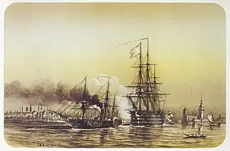 Friedland in tow of a steamer near Constantinople