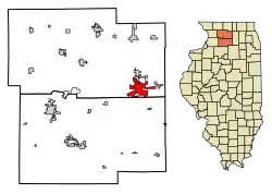 Location of Rochelle in Ogle County, Illinois.