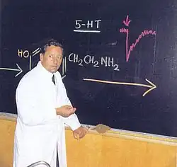 An Austrian chemist with colored chalk, 1970