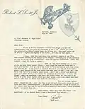 Letter of appreciation to Lt. Col. Richard High Squadron Commander of the 310th Tactical Fighter Training Squadron, after a flight in an F-16C on 19 July 1984.