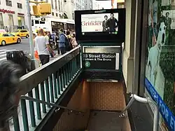 The former narrow entrance on the northeastern corner of 23rd St and Park Avenue South to the northbound platform