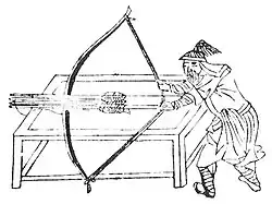 Multi-bolt crossbow without a visible nut or cocking aid