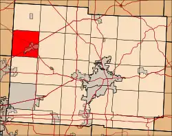 Location of Monroe Township in Licking County