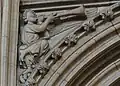 Trumpet-playing member of the Angel Choir at Lincoln Cathedral dates from the second half of the 13th century.