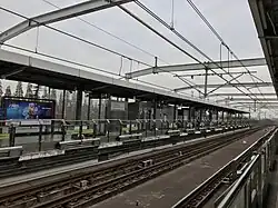 Train tracks in the station
