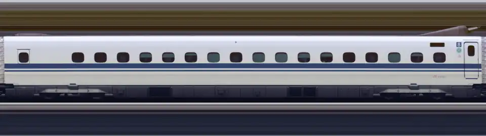 Line scan photo of Shinkansen N700A Series Set G13 in 2017, car 08