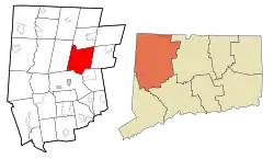 Torrington's location within Litchfield County and Connecticut