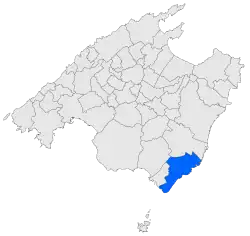Location of Satanyí on Majorca