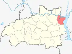 Map of Yuryevetsky District in Ivanovo Oblast