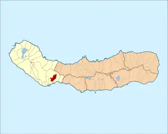 Location of the civil parish of Fajã de Baixo in the municipality of Ponta Delgada