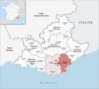 Location within the region Provence-Alpes-Côte d'Azur