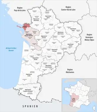 Location within the region Nouvelle-Aquitaine