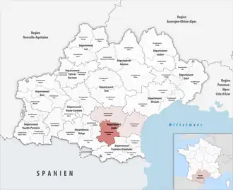 Location within the region Occitanie