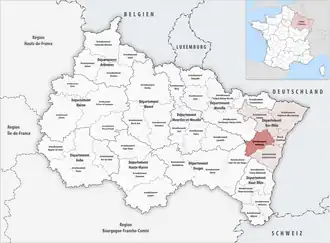 Location within the region Grand Est