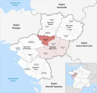 Location within the region Pays de la Loire