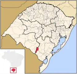 Location of Candiota in Rio Grande do Sul
