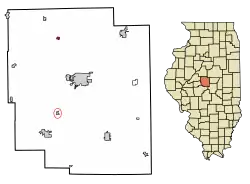 Location of Hartsburg in Logan County, Illinois.