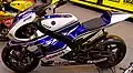 The Yamaha YZR-M1, ridden by Jorge Lorenzo in the 2012 season on display.