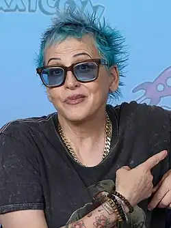 Color portrait photograph of Lori Petty taken in 2023