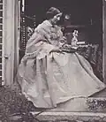 Louisa Anne Meredith (1812–1895) at doorstep Date circa 1860