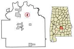 Location of Lowndesboro in Lowndes County, Alabama.