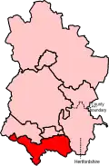 A medium-sized constituency, located in the south-west of the county.