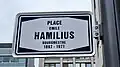A street sign on the square