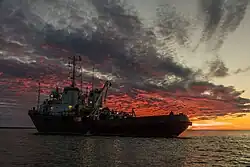 The Russian Navy Project&nbsp;745MB seagoing tug MB-12 at Cape Zhelaniya in 2020