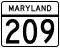 Maryland Route 209 marker