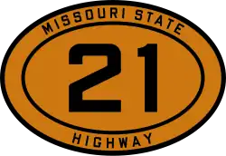 1920s-era Missouri 21 marker