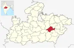 Location of Jabalpur district in Madhya Pradesh